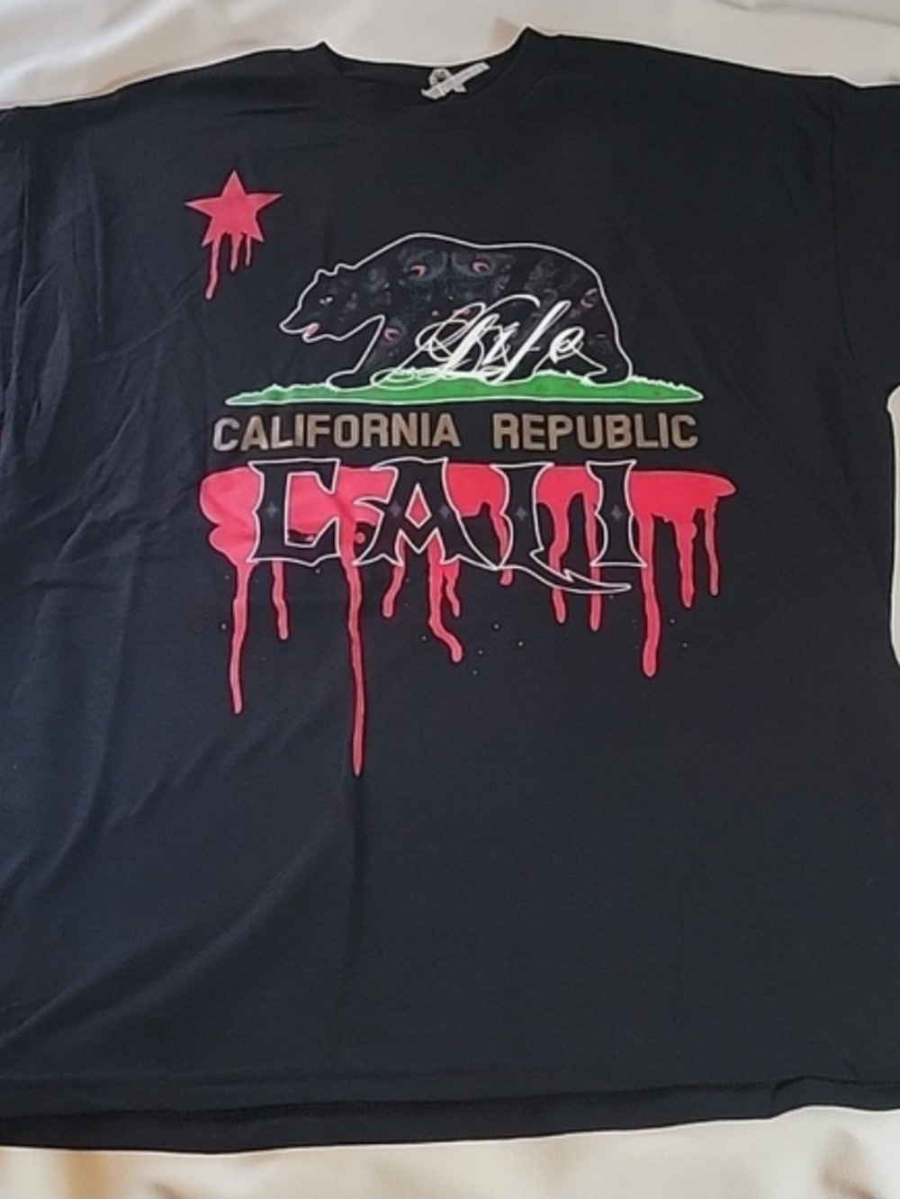 California Republic "Cali Life" Bear Graphic Tee Black X-Large